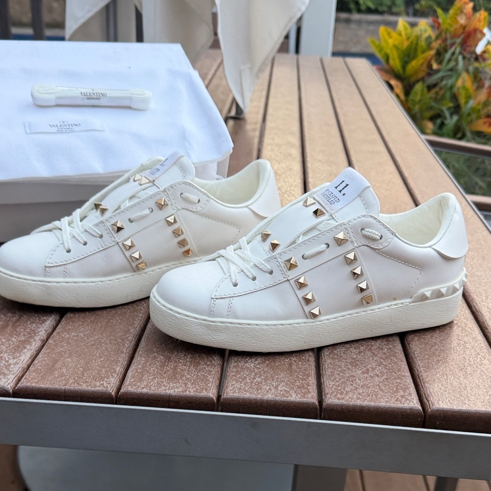 Women's White Studded Sneakers